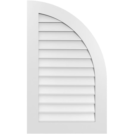 Ekena Millwork Quarter Round Top Right Surface Mount PVC Gable Vent w/ 3-1/2"W x 1"P Standard Frame, 24"W x 40"H GVPQR24X4001SN